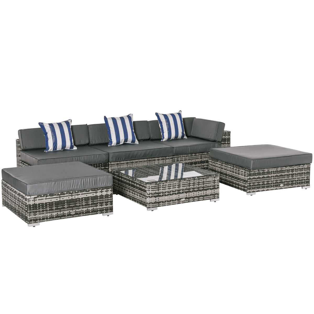 Outsunny rattan sectional set arranged on a patio