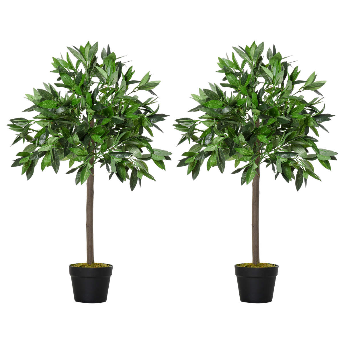 Artificial bay laurel topiary trees