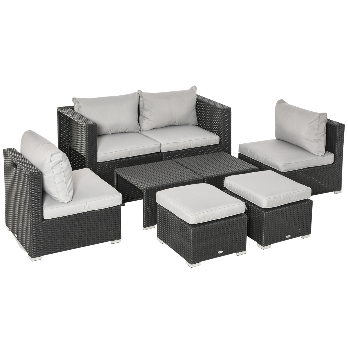Outsunny rattan modular set arranged in a garden