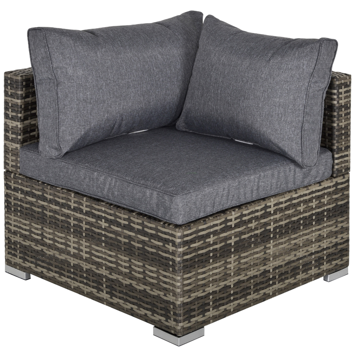 Outsunny PE rattan corner sofa chair with cushions