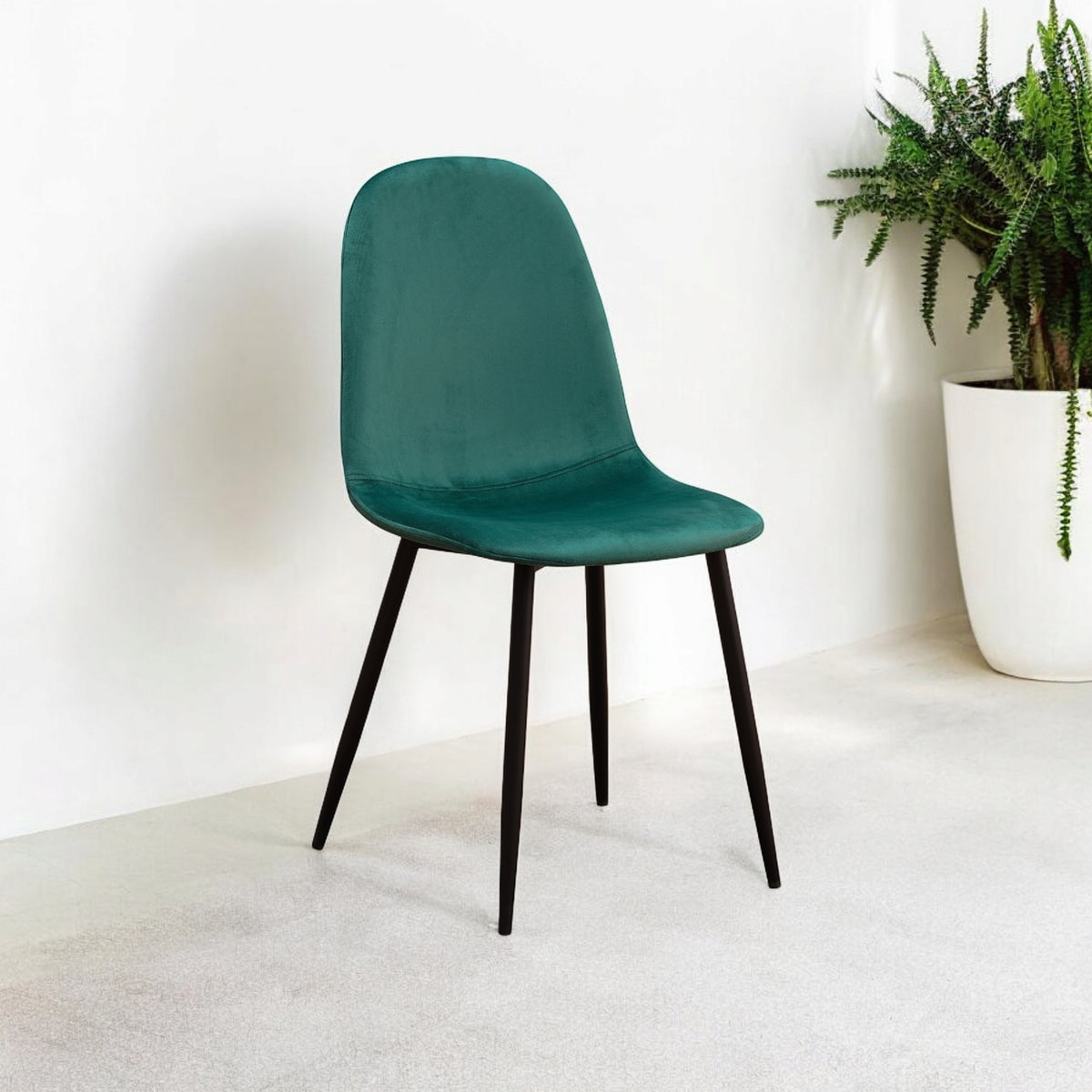 AcaciaHome Velvet Padded Dining Chair with Metal Legs