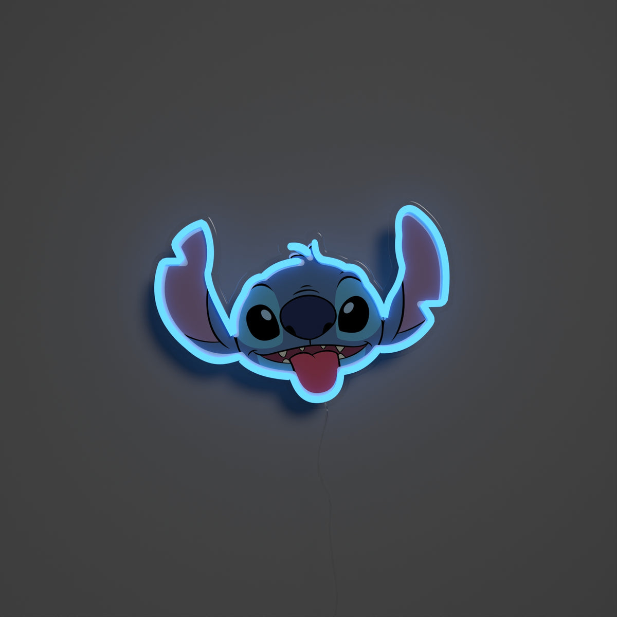 YELLOWPOP Disney Stitch Face LED Neon Sign – USB-Powered Licensed Wall Light for Bedroom or Study