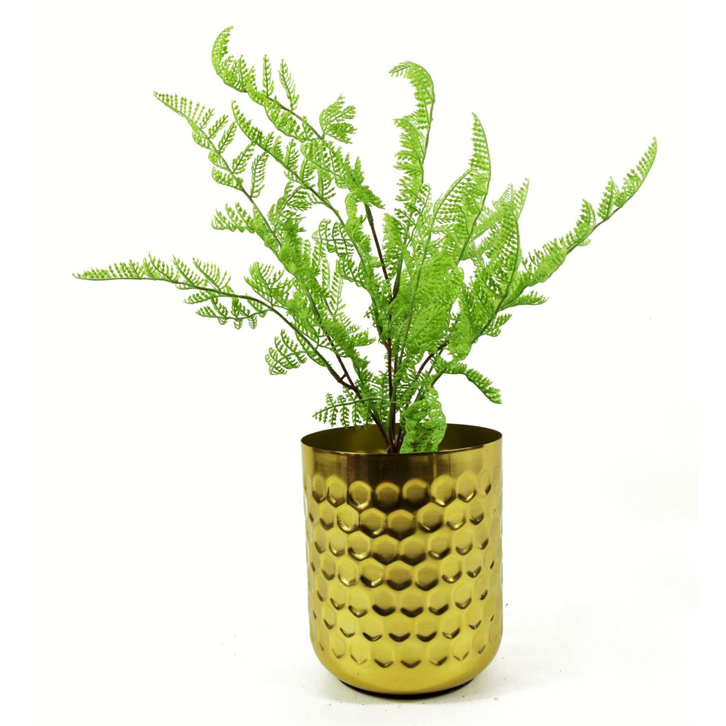 Leaf Design UK Artificial Southern Wood Fern Bush, 50cm with Wired Stems – Dark Green Faux Plant