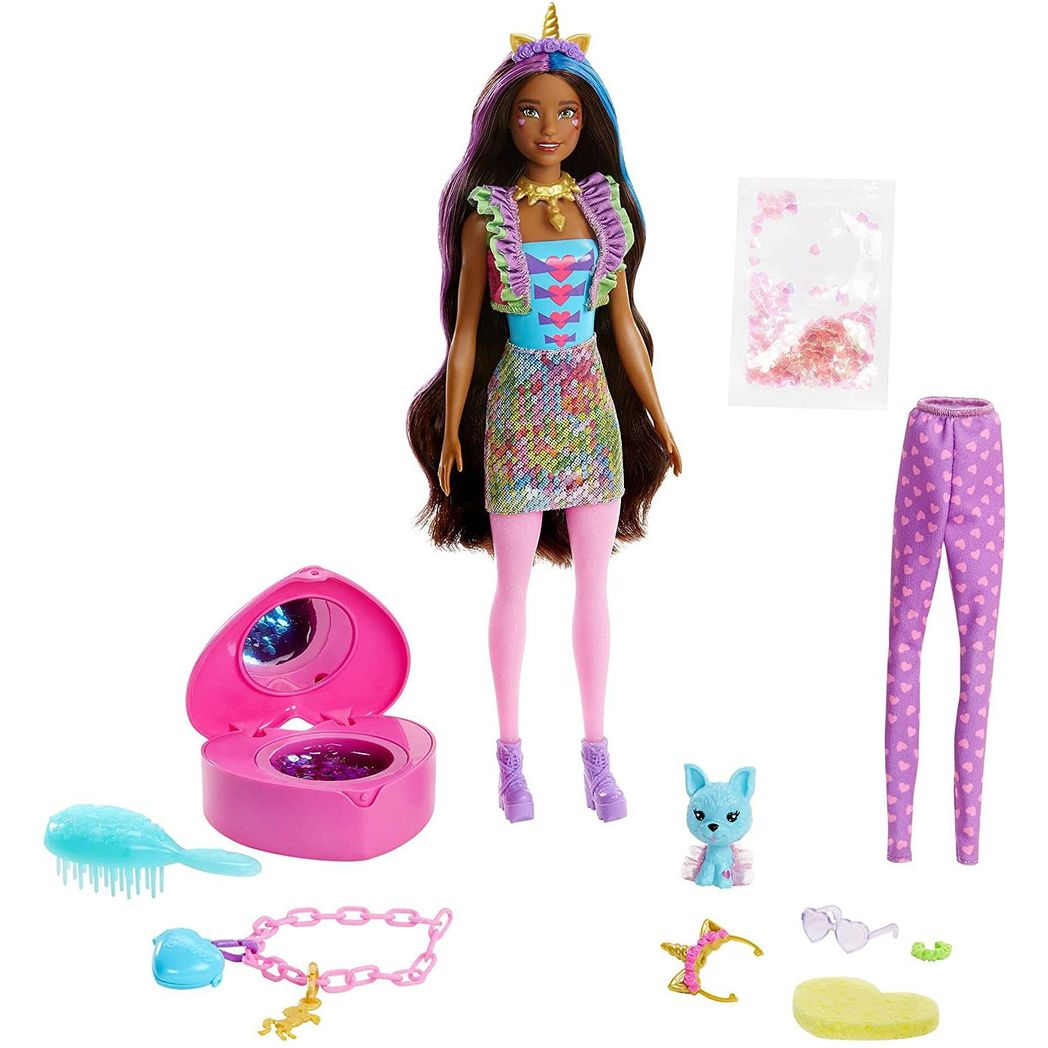 Barbie Colour Reveal Peel Unicorn Doll with 25 Surprises & Accessories – Colour-Change Gift for Kids