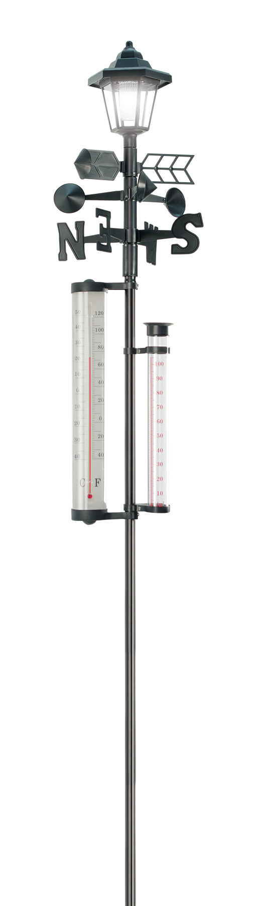 Avilo 5 in 1 Garden Weather Station with Solar Light – Sturdy All-in-One Outdoor Feature
