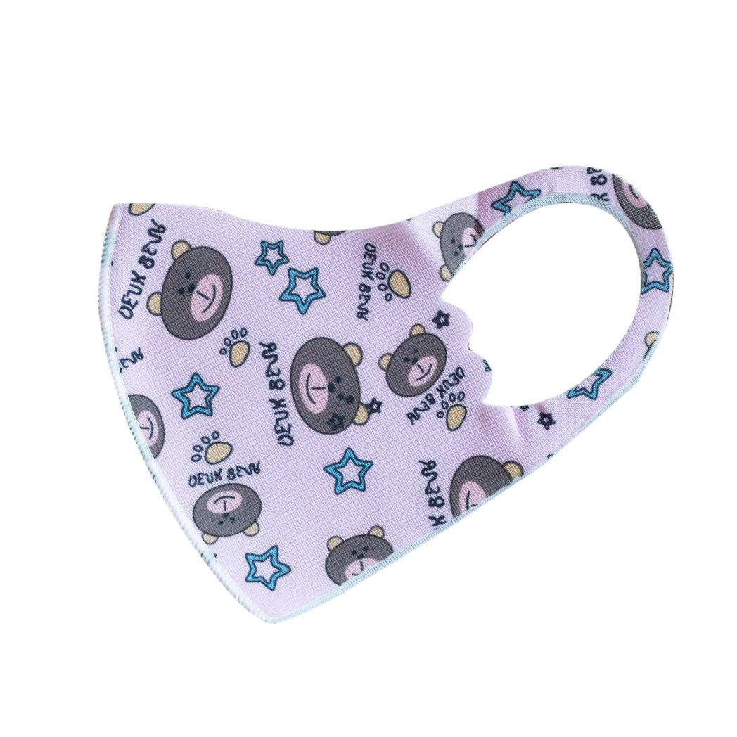 Termin8 Children's Bear Face Mask – Reusable Two-Layer Cotton Blend with Earloops, Ages 6–12