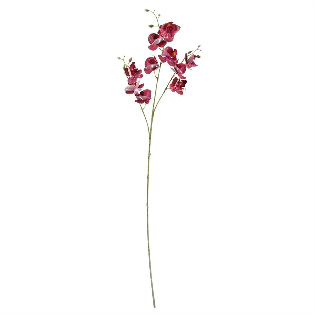 Leaf Pack of 6 Dark Pink Artificial Mini Orchid Stems, 80cm with 10 Flowers Each – Wired Faux Flowers
