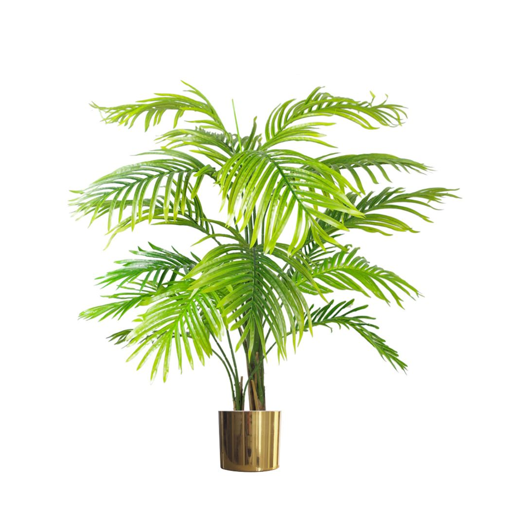 Leaf Polished Gold Metal Planter, 20 x 18cm