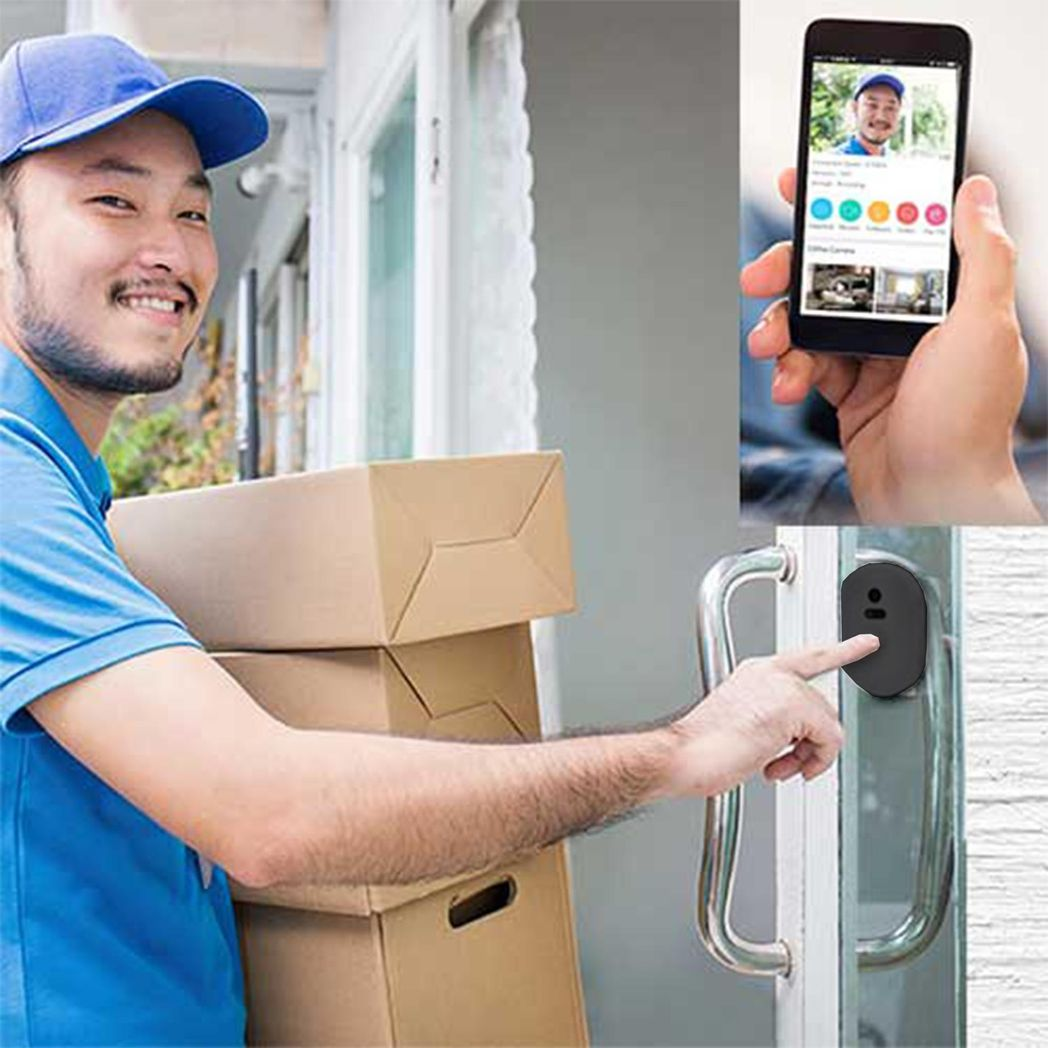 Aquarius Wireless WiFi Smart Video Doorbell with Night Vision & Two-Way Audio – Anti-Theft Alarm, Black