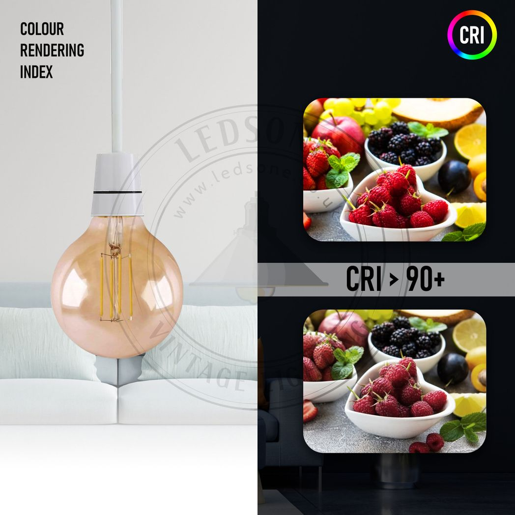 LEDSONE G95 E27 4W Dimmable LED Filament Bulb – Edison Style Vintage Amber, 2700K Warm White