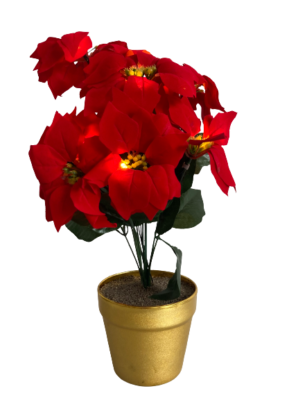 Avilo LED Poinsettia in a Pot – Realistic Year-Round Decorative Plant