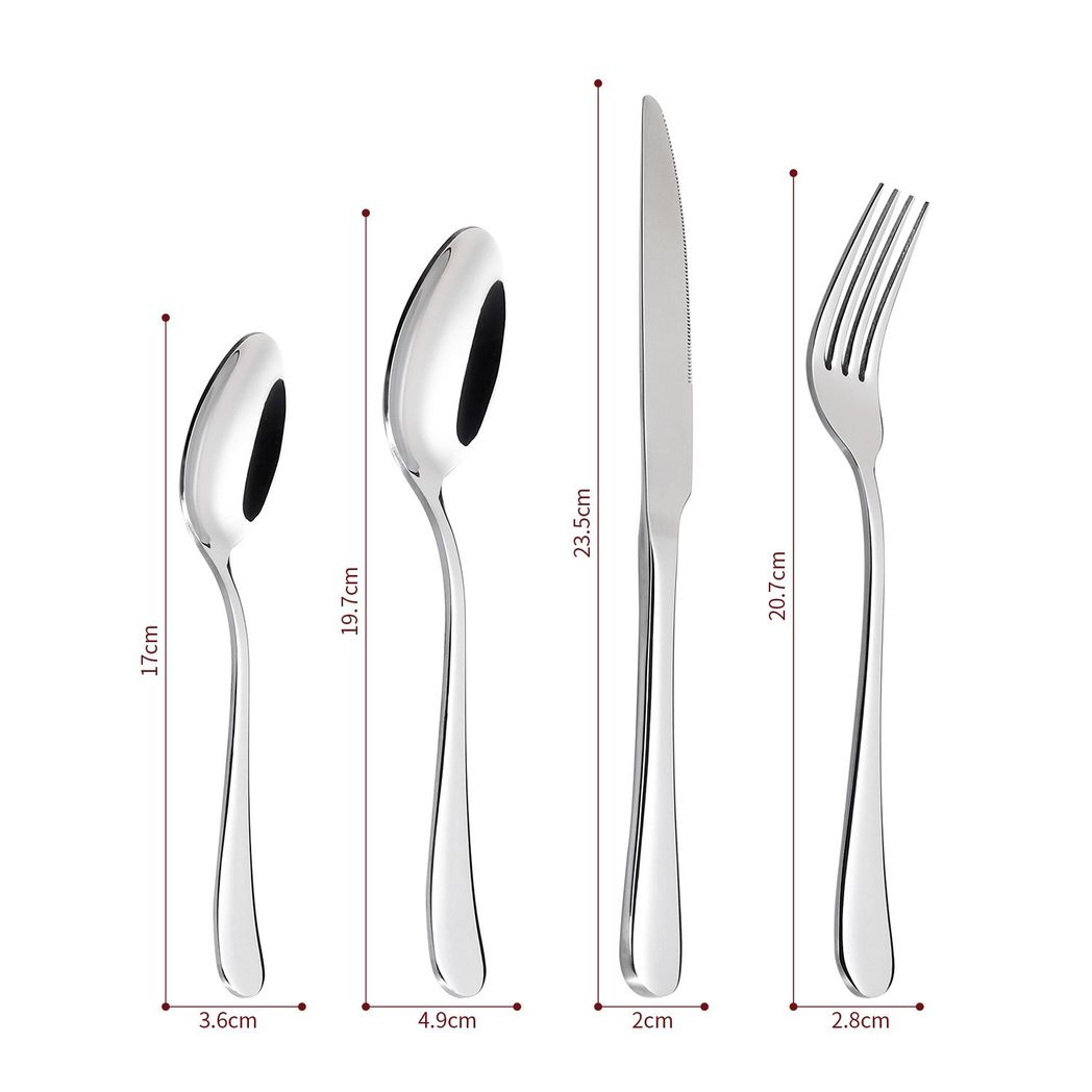 VINSANI 24-Piece Stainless Steel Cutlery Set – Service for Six with Knives, Forks, Spoons & Teaspoons