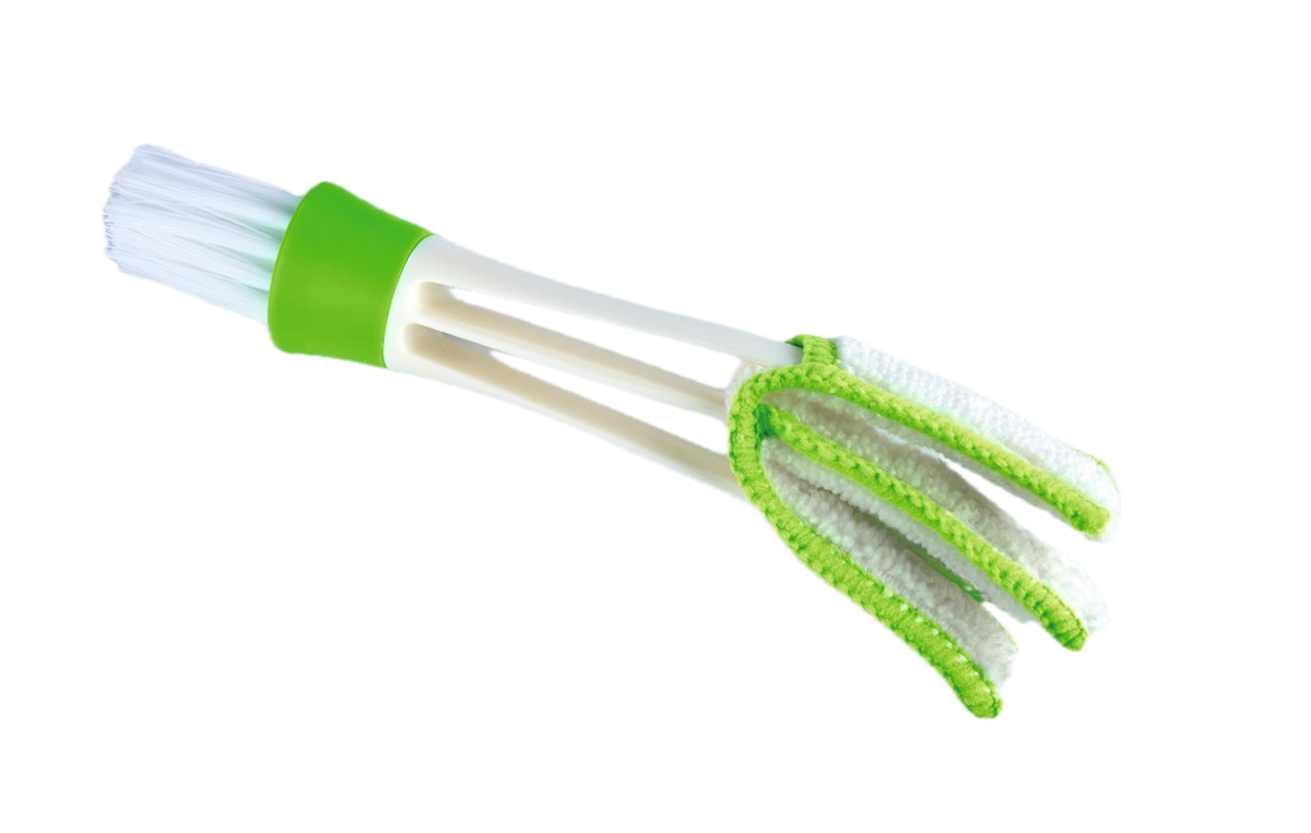 Air Vent and Blind Cleaning Brush with Microfibre End โ Green