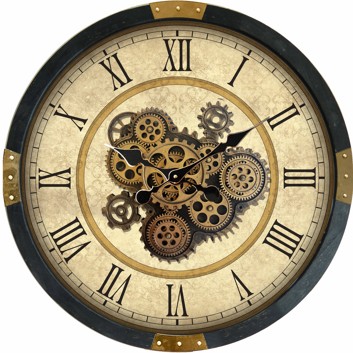 64cm Industrial Gear Wall Clock – Hand-Finished Statement Clock for Living Room, Kitchen or Office