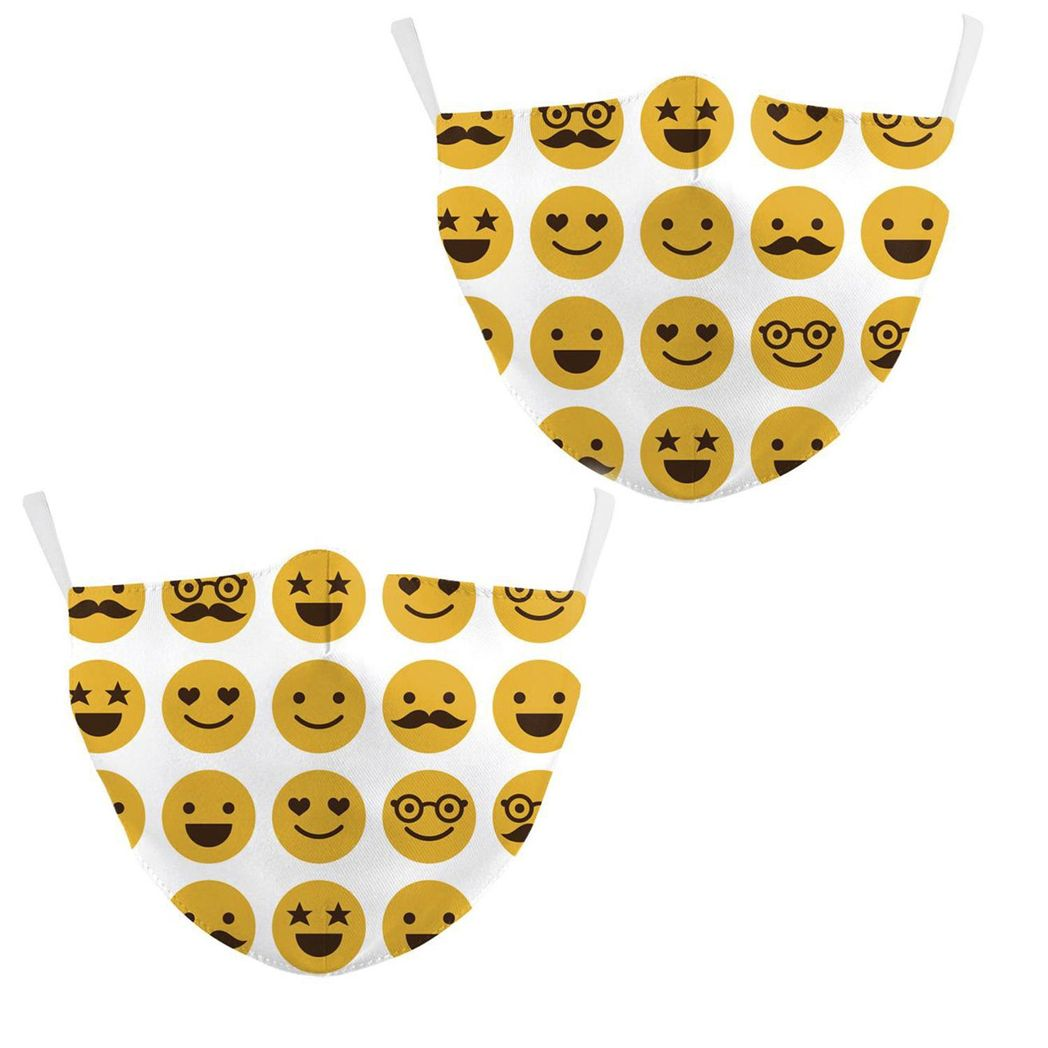 Termin8 Adult Washable Emoji Face Mask with Replaceable Charcoal Filter Pocket – Reusable