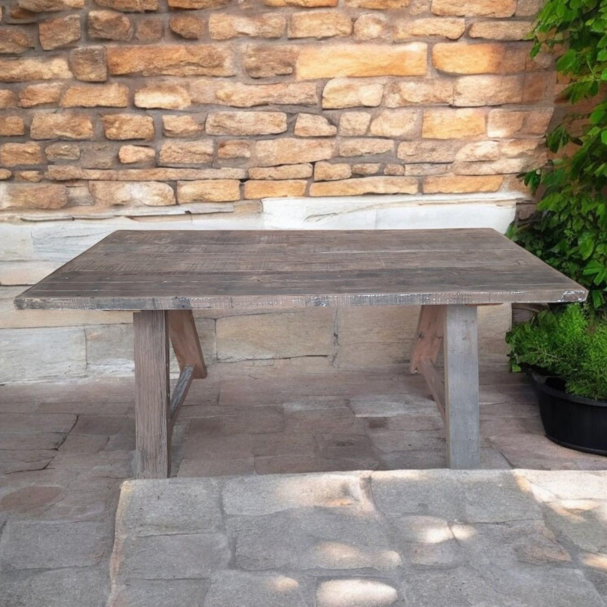 Reclaimed Wooden Table with Natural Grain & Hand-Finished Surface – Rustic Character Furniture, 180cm