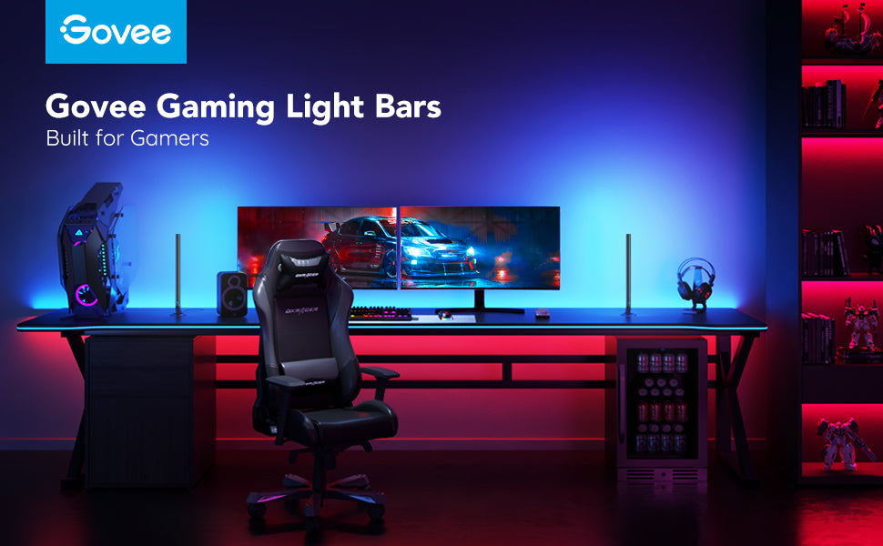Govee RGBIC Gaming Light Bars – Evangelion-Inspired, Smart Dial Control, 62 Scene Modes & Music Sync