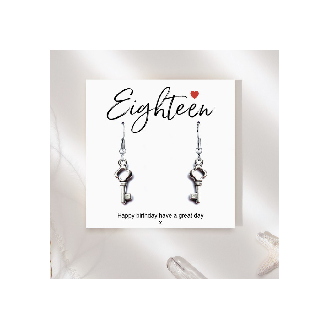 Aye Do Gifts 18th Birthday Silver Heart Charm Earrings on Message Card – Keepsake Gift in Black Gift Box