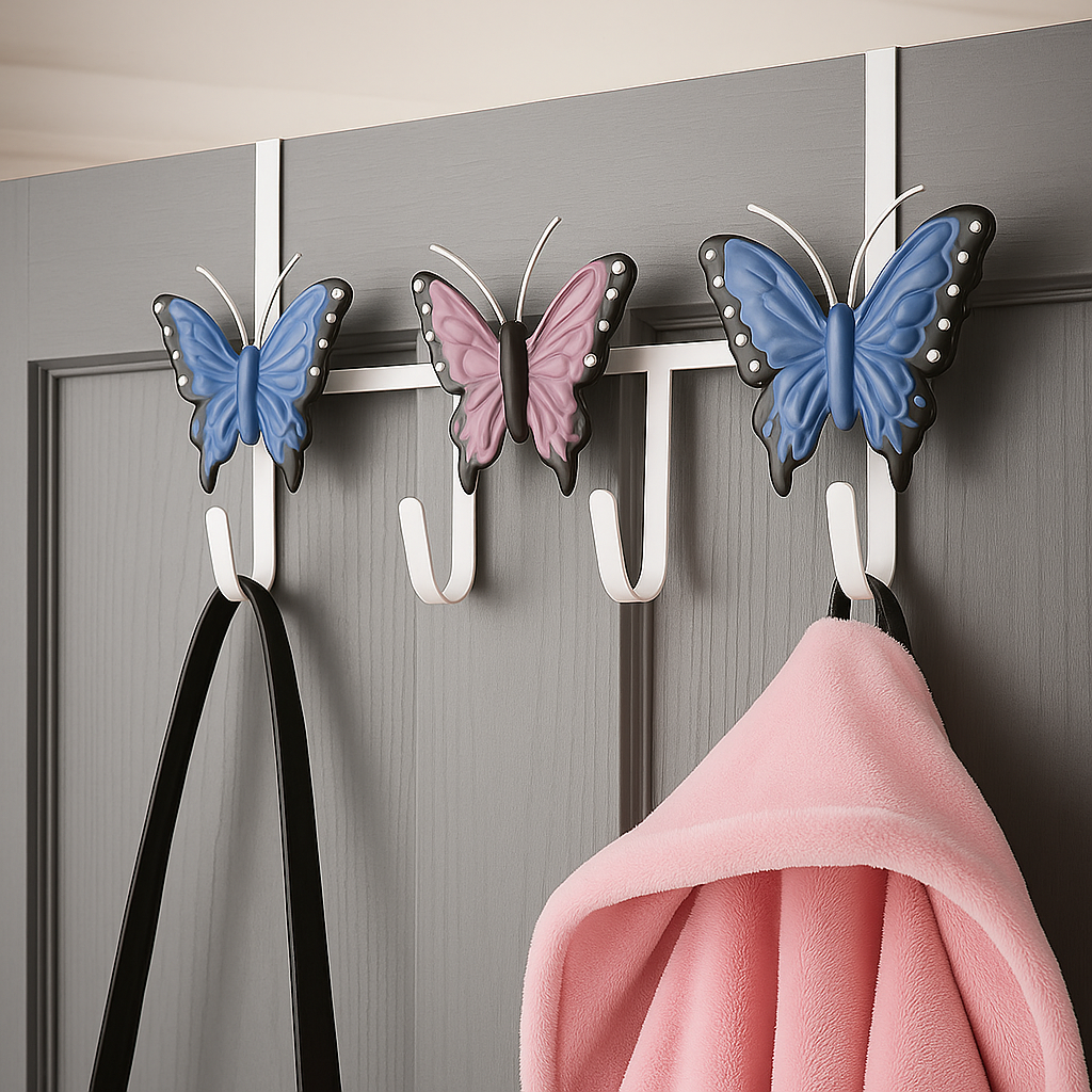 Avilo Butterfly Over the Door Hanger – Bathroom & Bedroom Storage