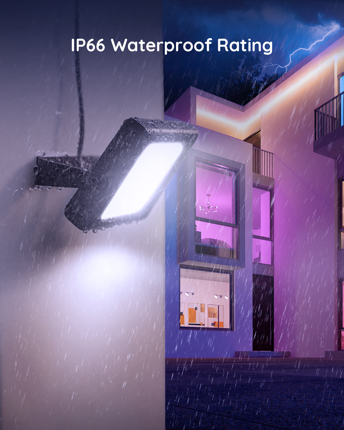 GOVEE RGBICWW Smart LED Flood Lights, 4-Pack – 16 Million Colours, App & Alexa Control