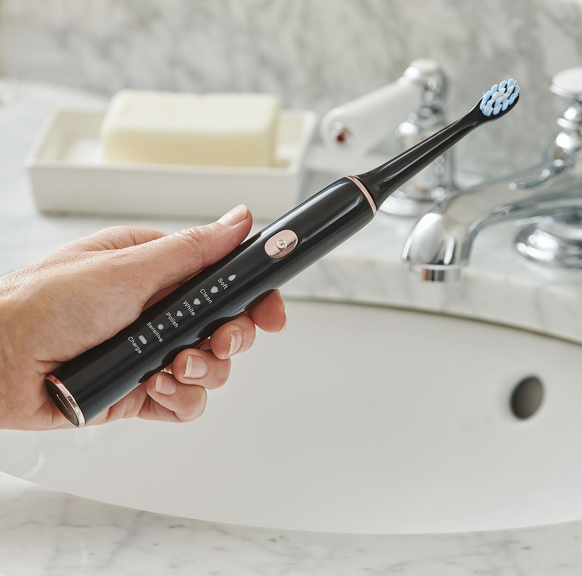 Avilo Rechargeable Sonic Toothbrush with 5 Brushing Modes and 2-Minute Timer – Up to 30 Days per Charge