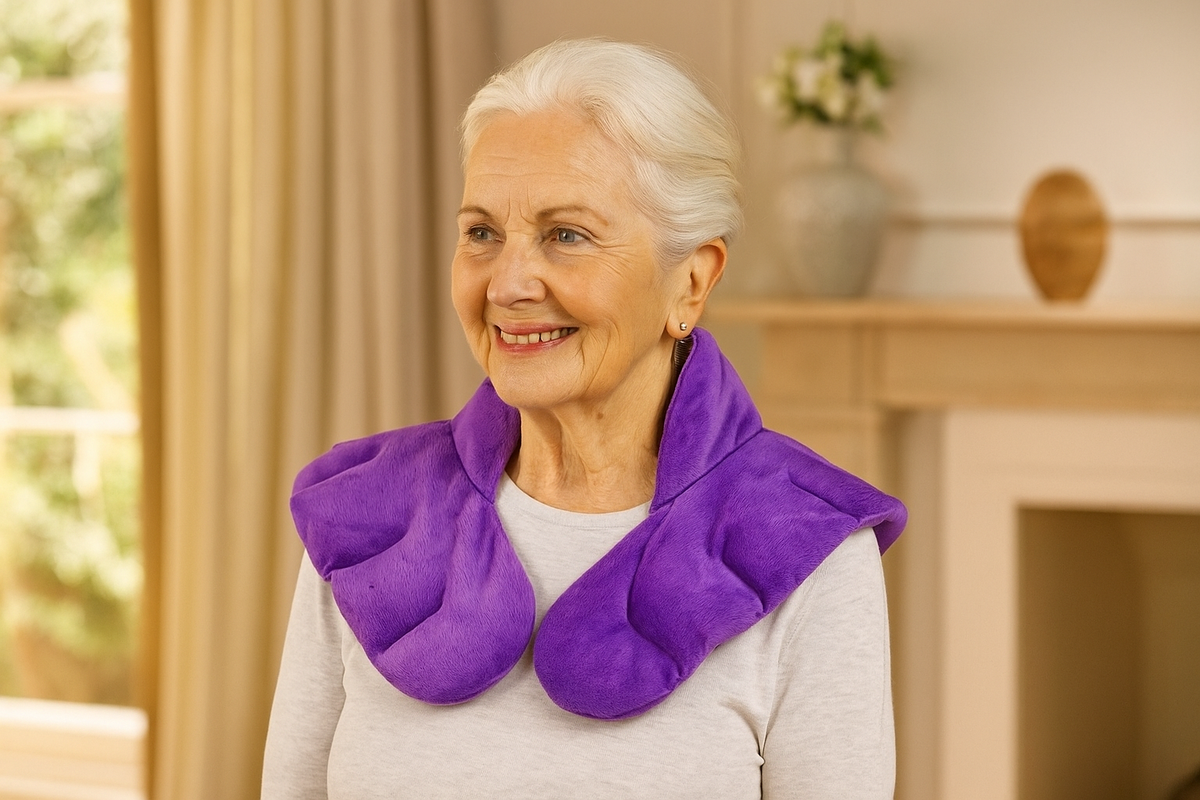 Avilo Lavender Neck & Shoulder Warmer – Microwaveable Herbal Wrap for Hot or Cold Use