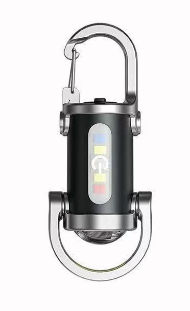 Avilo Rechargeable LED Keychain Torch with Carabiner Clip, USB-C, Multiple Modes