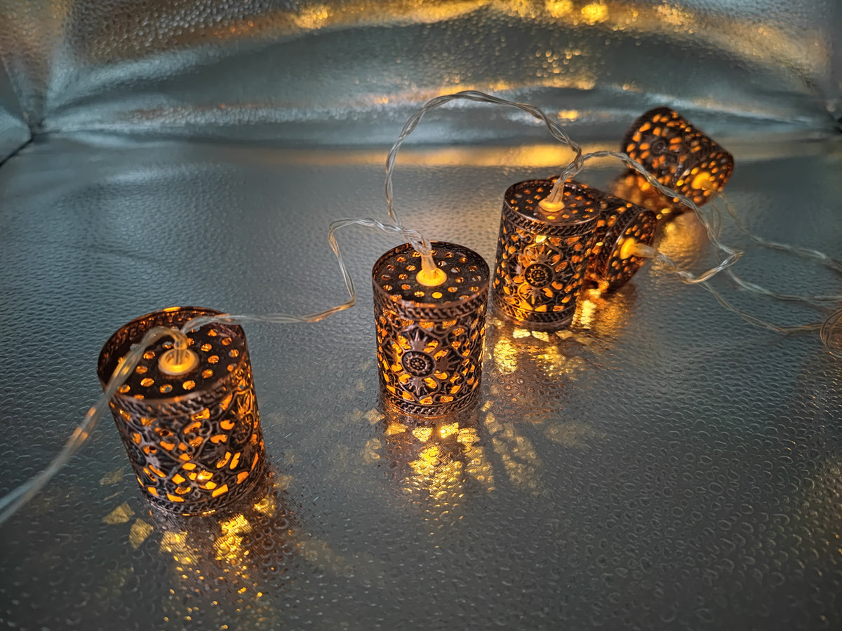 Avilo Copper Finish Marrakesh Style String Light – Moroccan Look Decorative Lighting