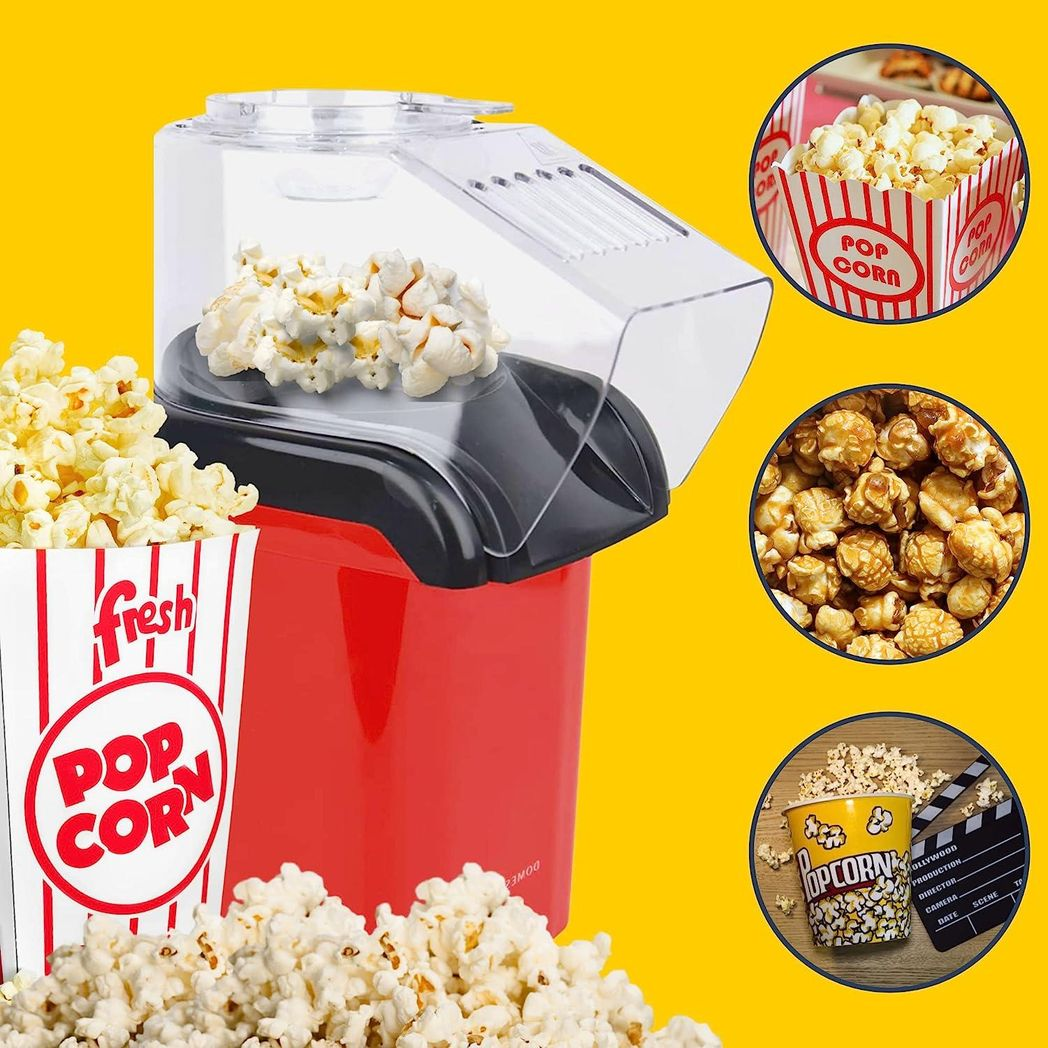 Domestic King 1200W Hot Air Popcorn Maker – Oil-Free Countertop Popcorn Machine, Model DK18049