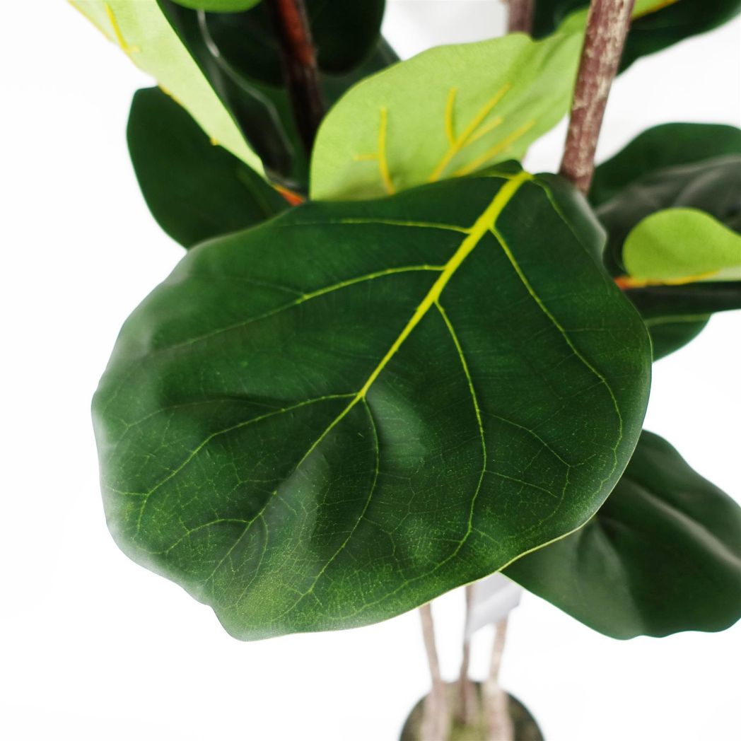 Leaf 120cm Premium Artificial Fiddle Fig Tree in Pot – Realistic Wired Stems, Low-Maintenance Indoor Greenery