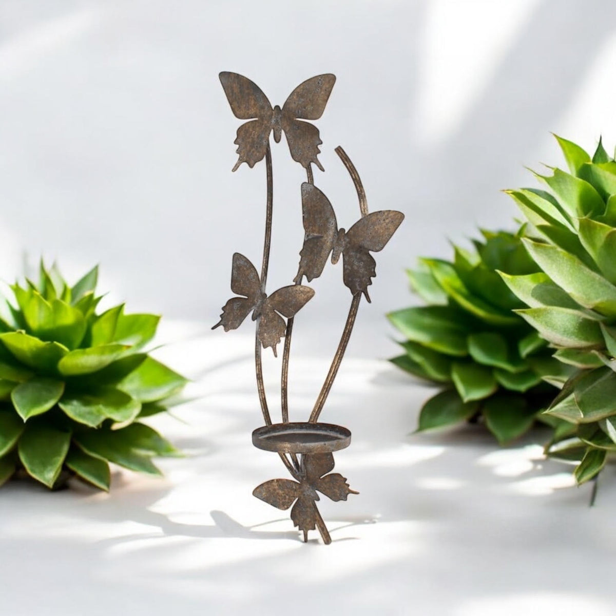 Gold Butterfly Wall-Mounted Candle Holder – 9cm Metal Wall Decor Accent