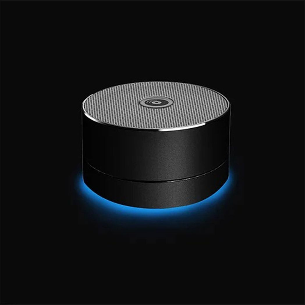 Soundz Portable Wireless Bluetooth Speaker with Metal Casing, Hands-Free Support & Blue LED Light, Black