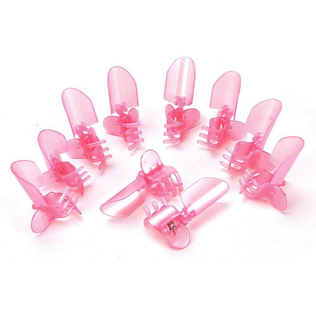 Envie Nail Polish Protectors, Pack of 10 Adjustable Plastic Clip-On Nail Shields – Protect Wet Nails, Pink