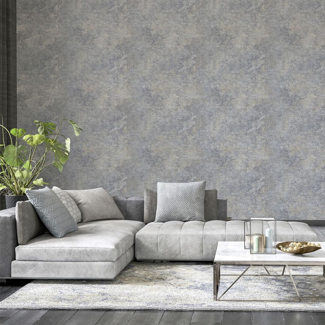 Arthouse Modern Raffia Wallpaper with Grass Cloth Texture and Industrial Look – Rustic Look, Natural & Grey