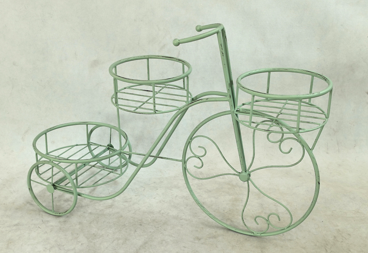 Avilo Tricycle Plant Stand – French Inspired Rustic Metal Planter Holder