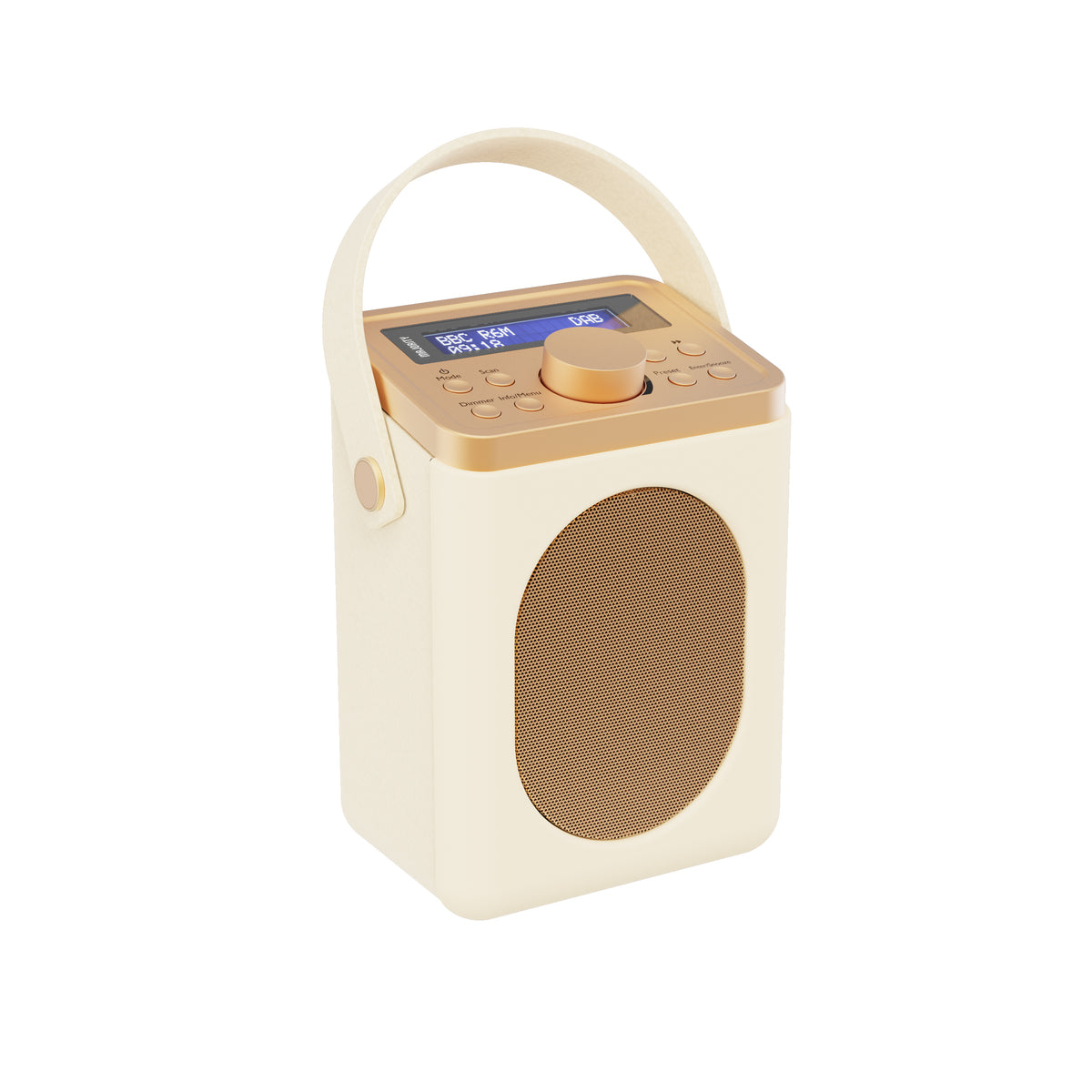 Majority Little Shelford Portable DAB/FM Radio with Bluetooth, 20 Presets & Dual Alarm – Retro Style, Cream and Grey