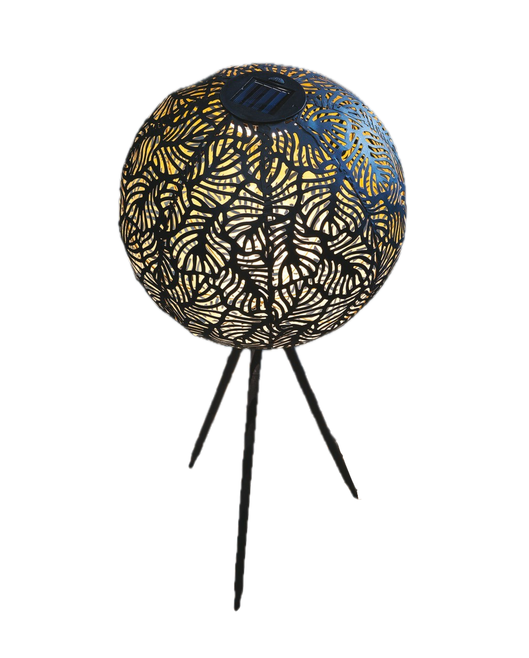 Solar Free Standing Leaf Effect Sphere – Warm Glow Garden Light Ornament