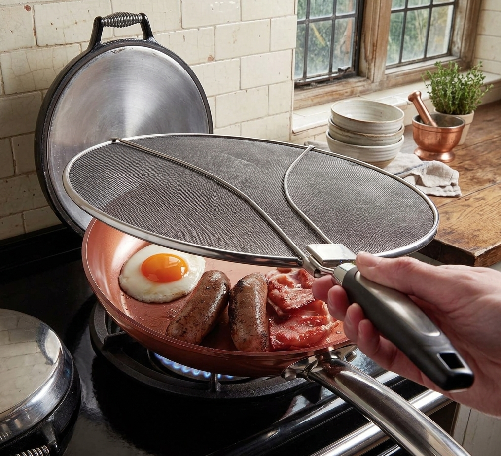 Avilo Odour Absorbing Splatter Screen – Reduces Mess from Frying Food in the Kitchen