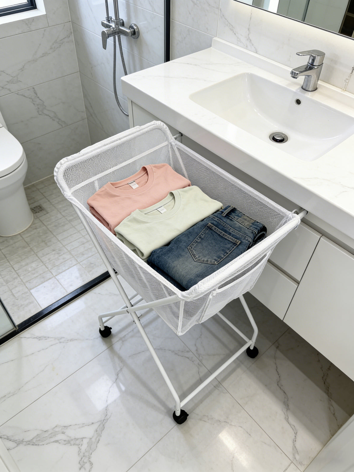 Avilo No Bend Laundry Trolley – Easy Laundry Carrier for Moving Washing to the Machine