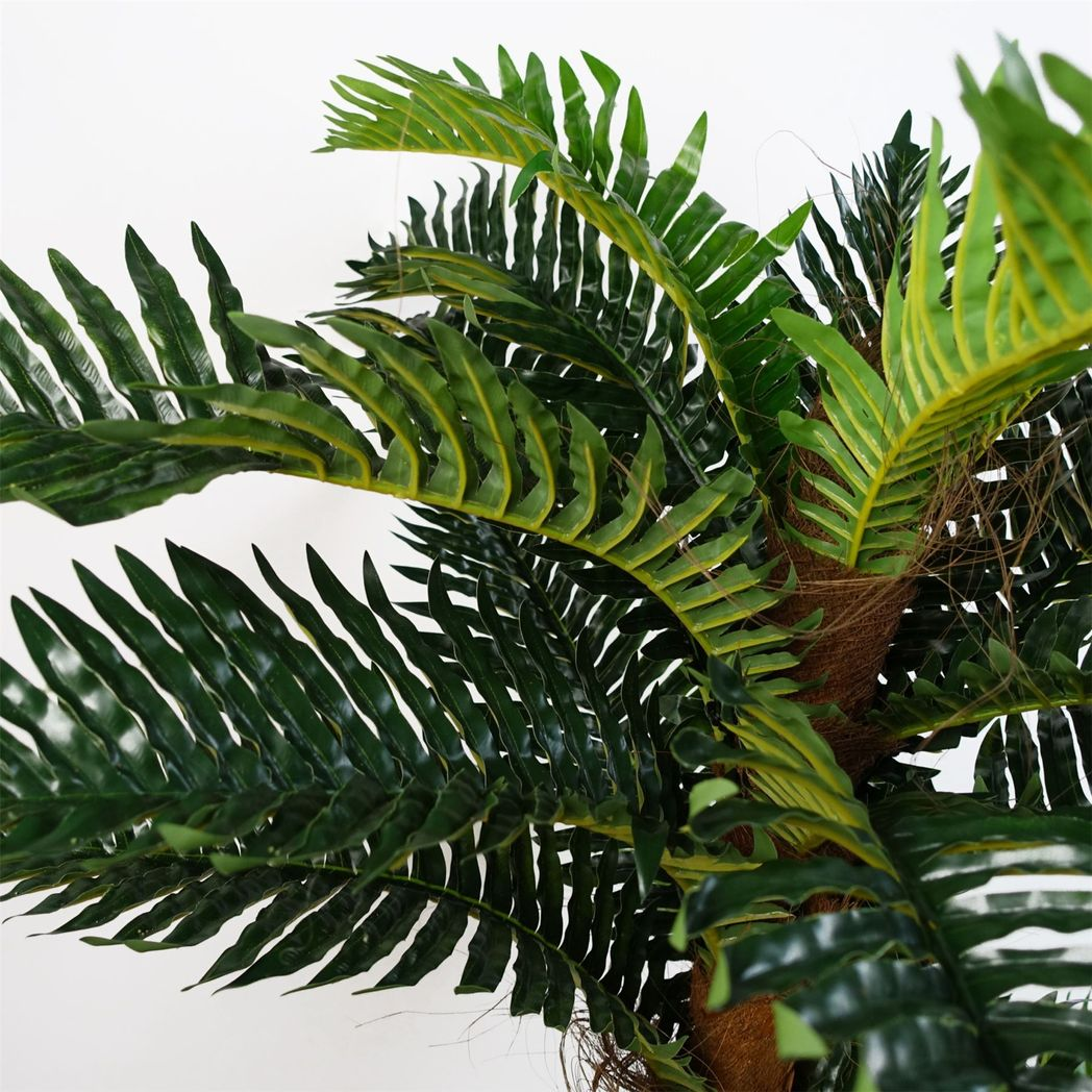150cm Large Artificial Palm Tree with Natural Covered Trunk – Realistic Faux Plant, Weighted Black Pot