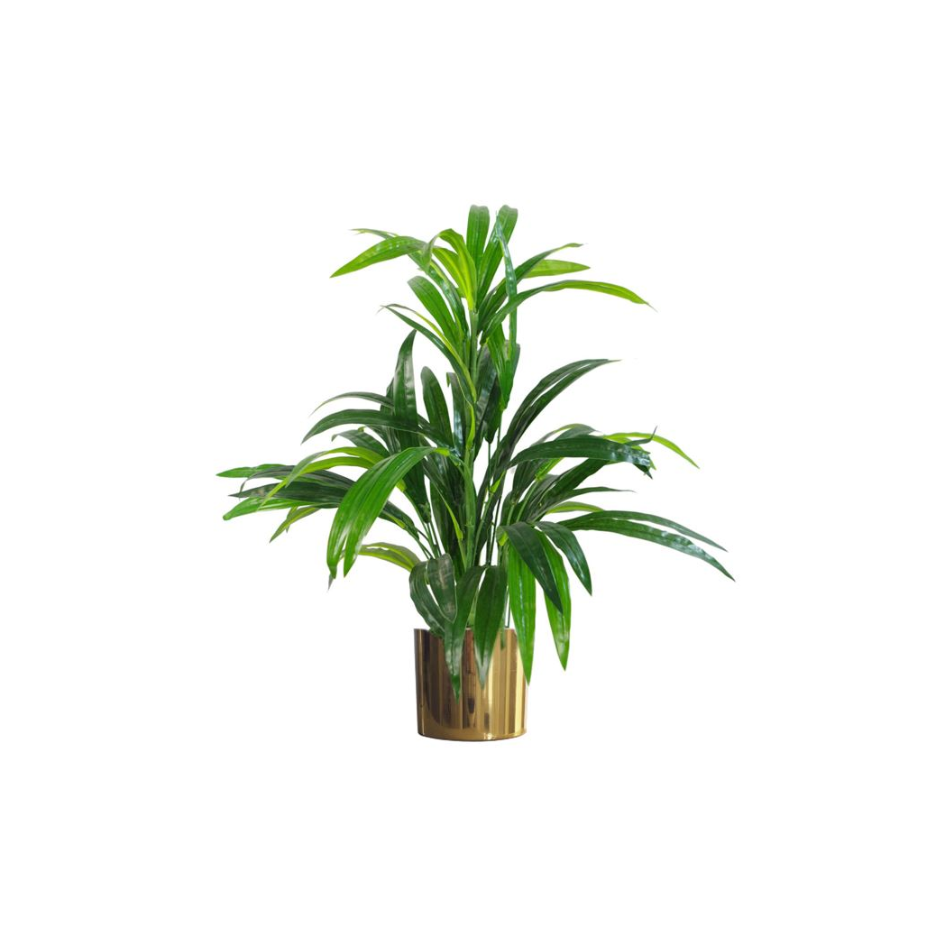 Leaf Polished Gold Metal Planter, 20 x 18cm