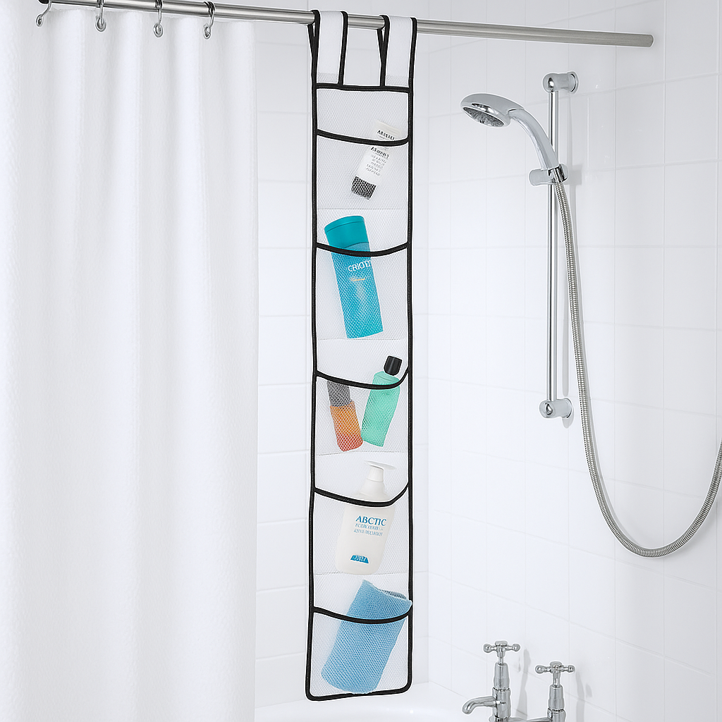 Avilo 7 Pocket Hanging Mesh Shower Caddy – Bathroom Storage Organiser