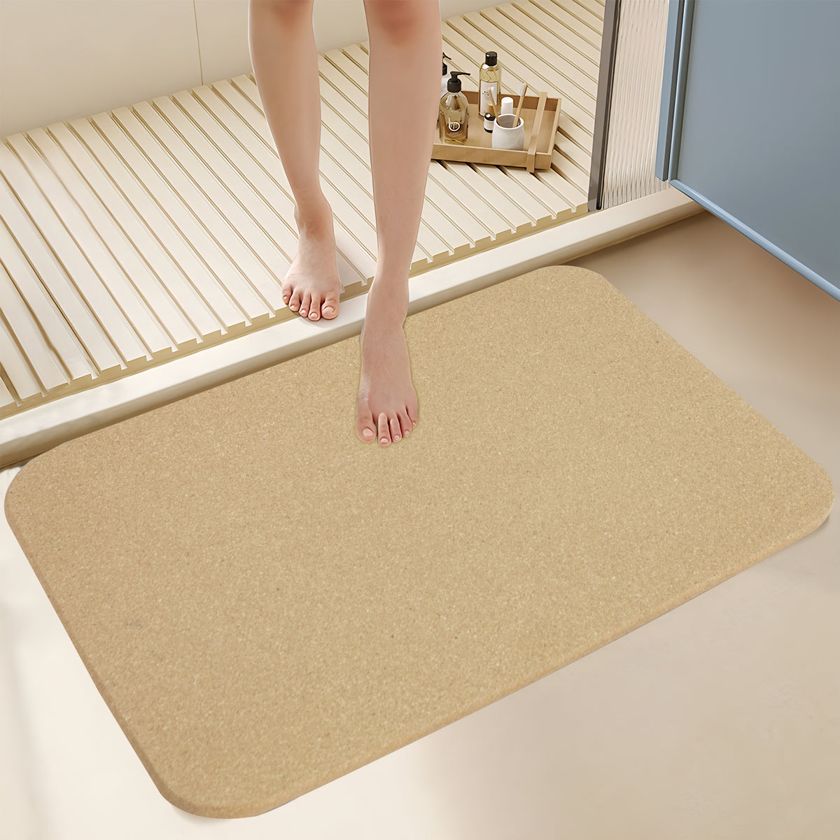 Avilo Cork Bath Mat – Absorbent Cork Mat for Bath or Shower