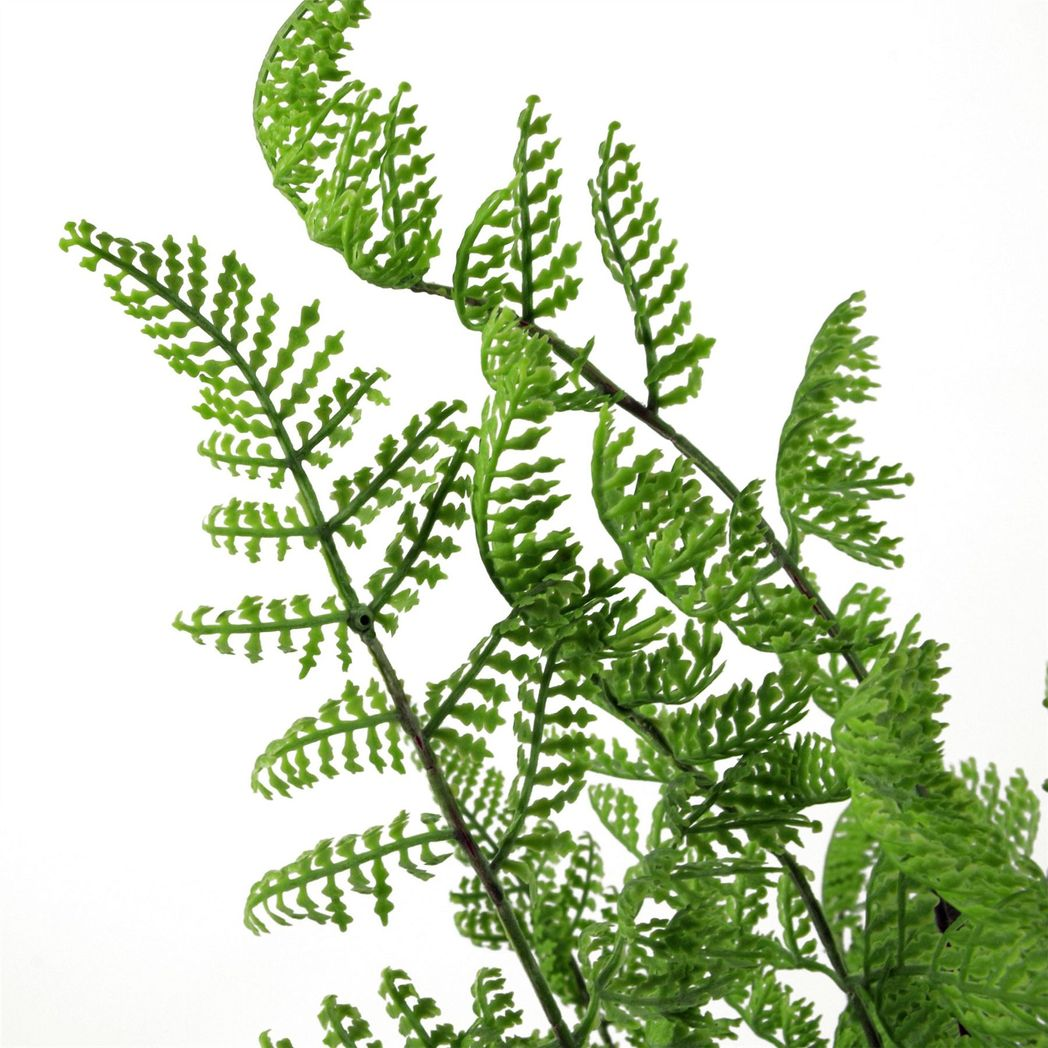 Leaf Design UK Artificial Southern Wood Fern Bush, 50cm with Wired Stems – Dark Green Faux Plant