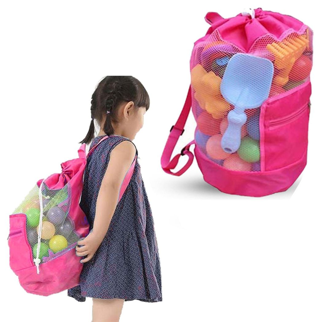 Doodle Nylon Toy Storage Bag and Play Mat with Drawstring – Foldable Kids Toy Organiser, Pink