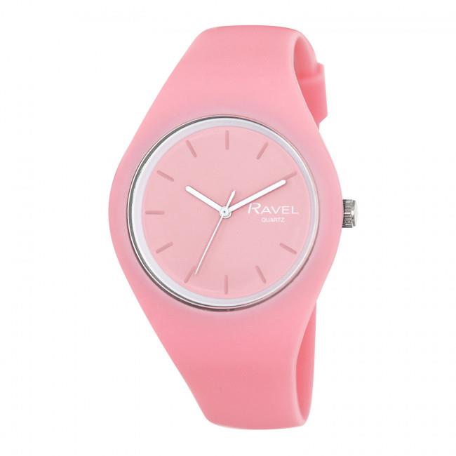 Ravel Unisex Large Comfort Fit Silicone Watch R1804.05 – Everyday Wear, Pink