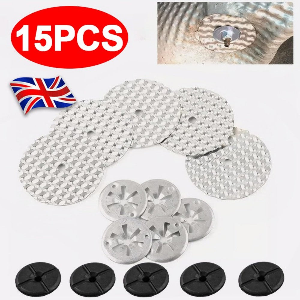 Heat Shield Repair Kit, 15-Piece Metal Exhaust Heat Shield Fixing Set – OEM N90796501, Silver