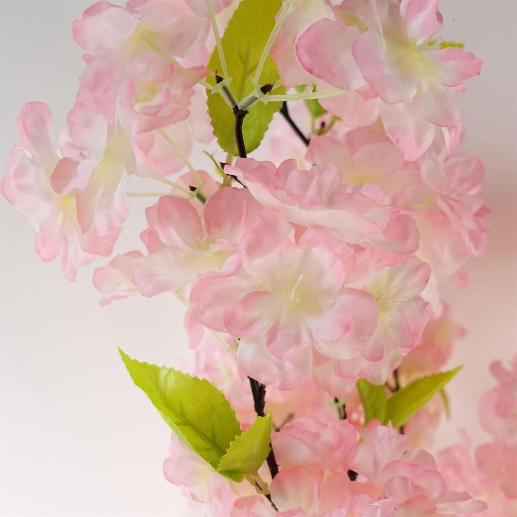 Leaf Artificial Blossom Tree, 150cm Pre-Potted Faux Tree – Indoor Home Decor, Pink