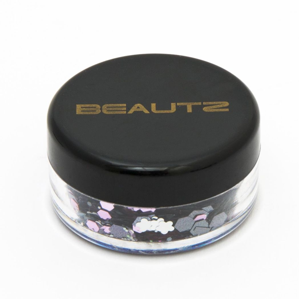 Beautz Chunky Cosmetic Glitter, 10ml Pot with 5g Glitter – Face, Body, Nail Art & Crafts, Silver