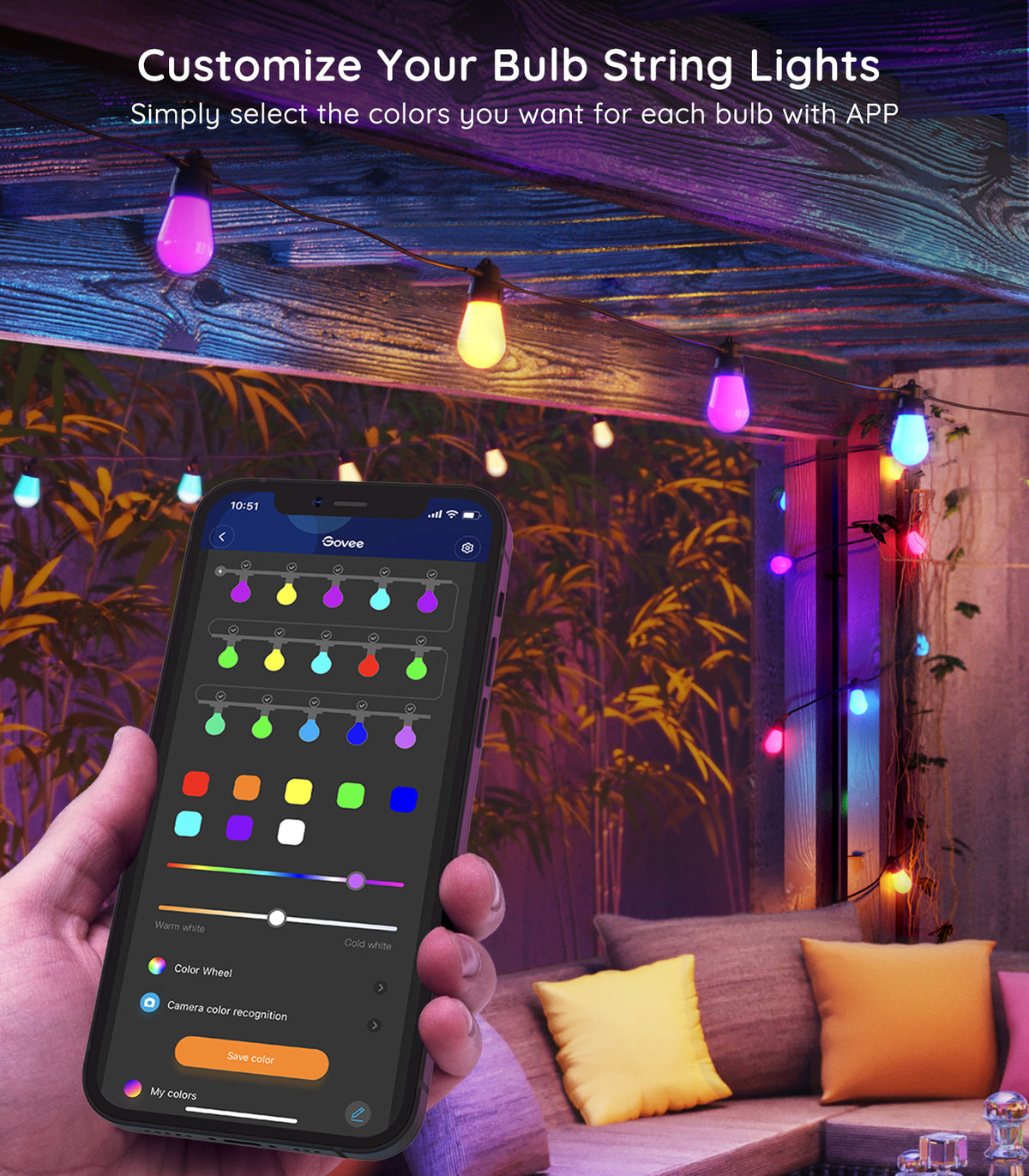 Govee RGBIC Smart Outdoor Lights 15m – Colour Changing, Dimmable, App & Voice Control, Weather Resistant